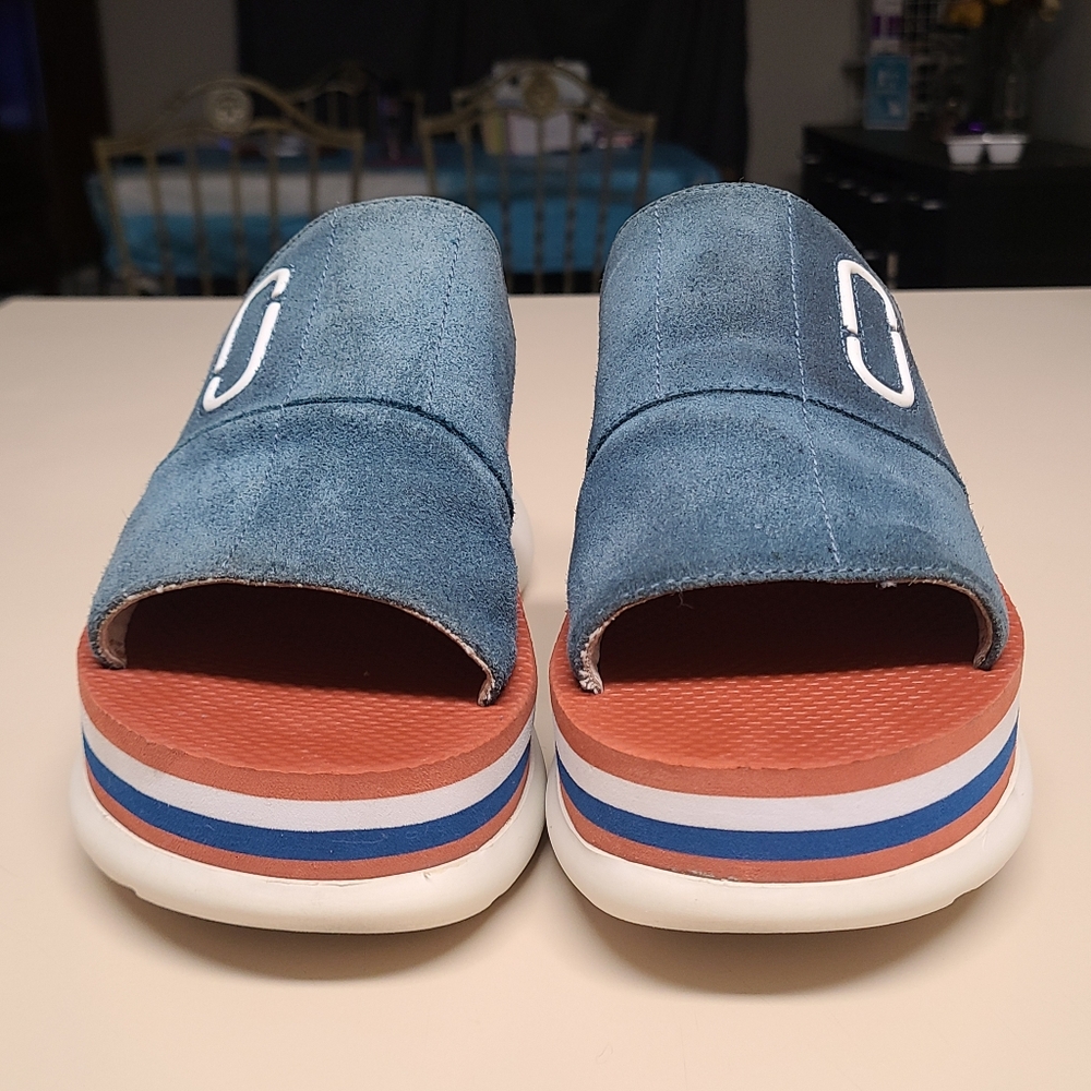 Marc Jacob's Lex Suede chunky platform sport slide size 38 - Picture 2 of 10
